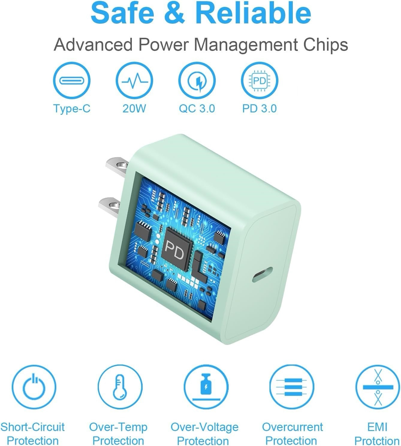 20W Pd Fast Wall Charger Type C Power Charger Adapter