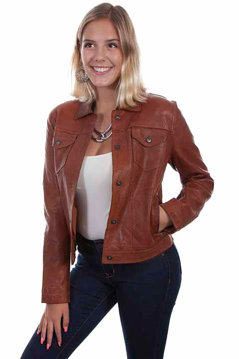 Scully Women's Leather Jacket- Whiskey