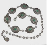 Western oval Concho chain with stones chain Concho belt