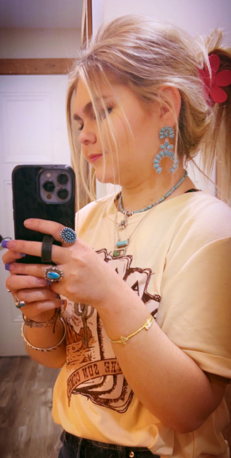 Faux turquoise earrings