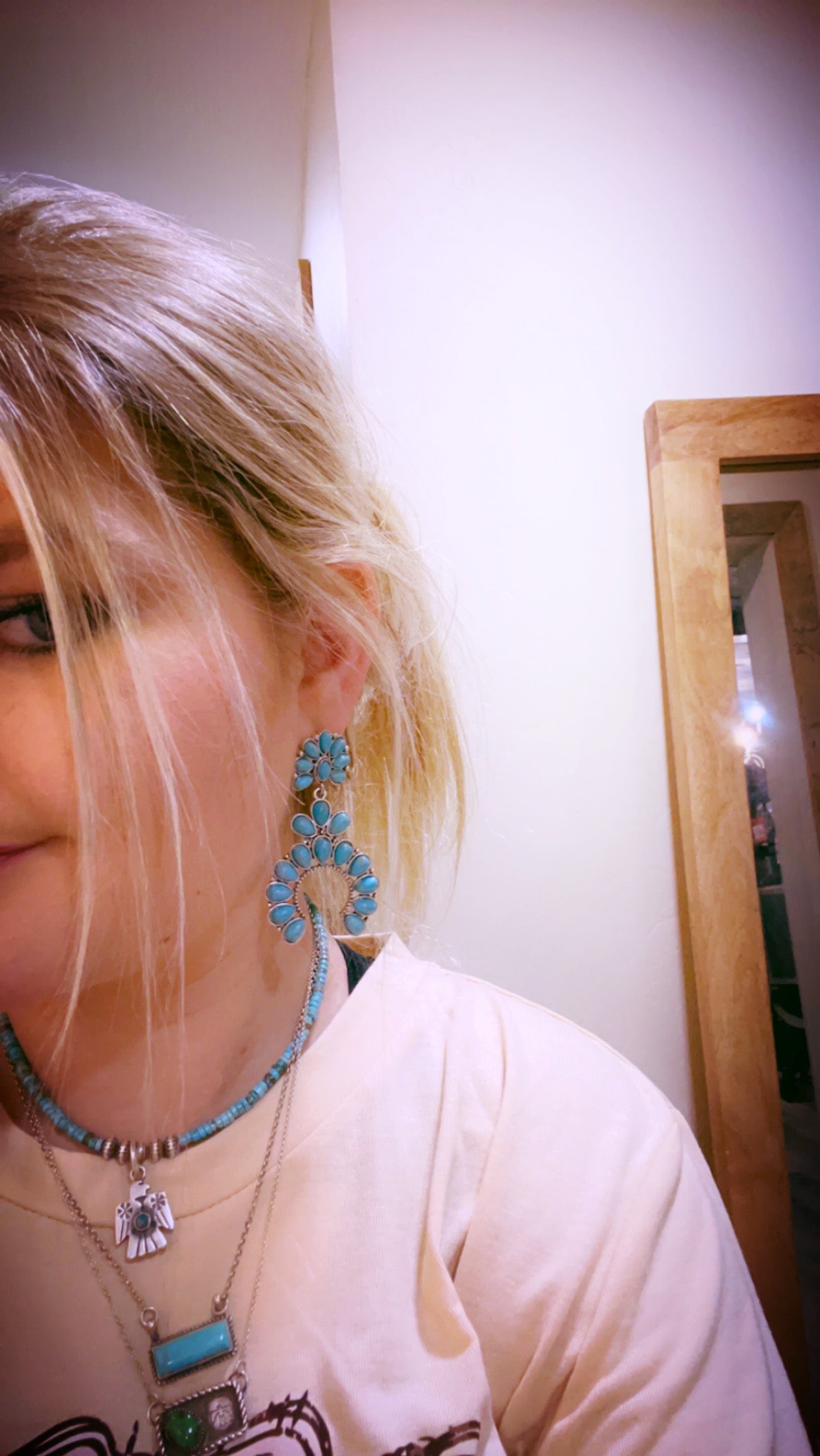 Faux turquoise earrings