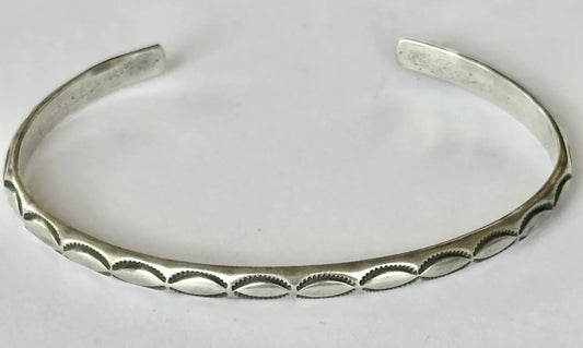 AUTHENTIC HANDMADE NAVAJO cuff BRACELET STERLING SILVER Native American