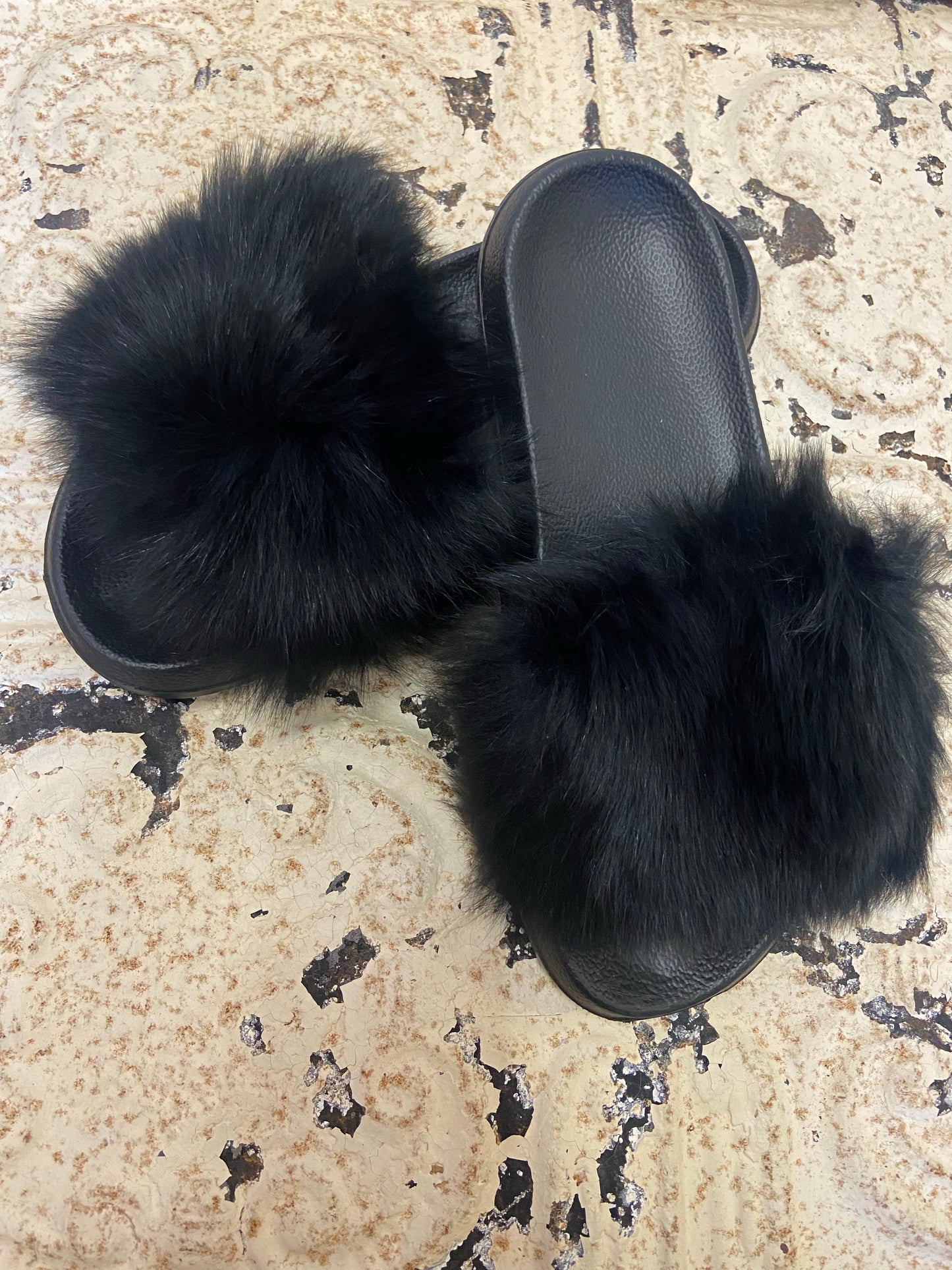 Rabbit Fur Slides Slipoers