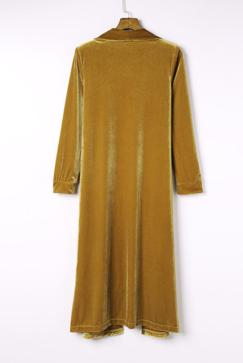 Yellow Velvet Long Duster