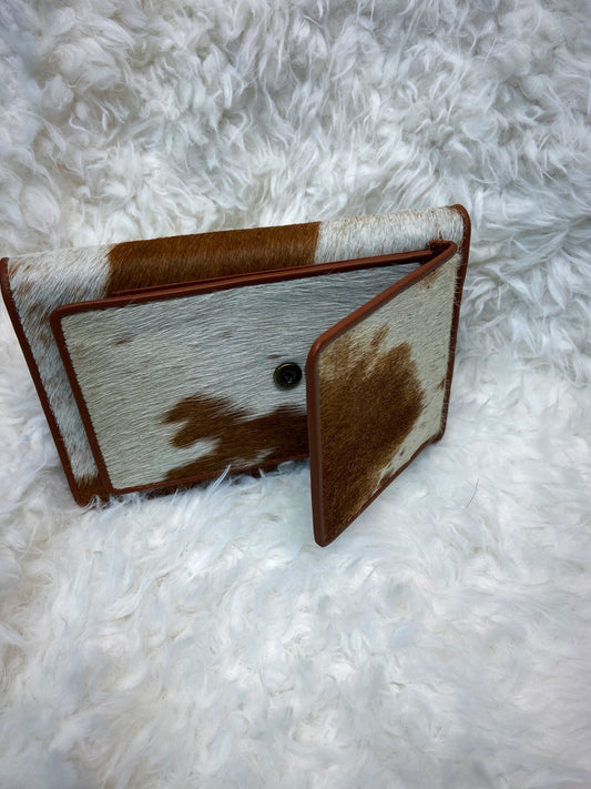 Brown & White Cowhide phone case Myra wallet