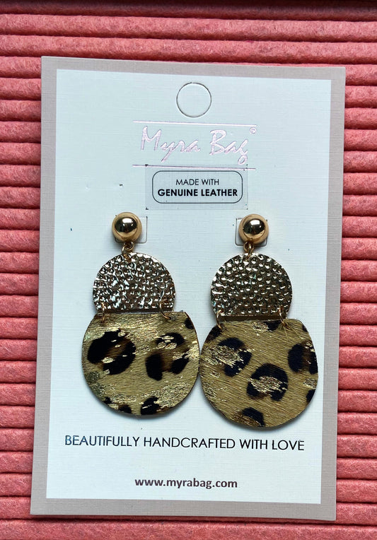 Myra Hampered gold cowhide earrings