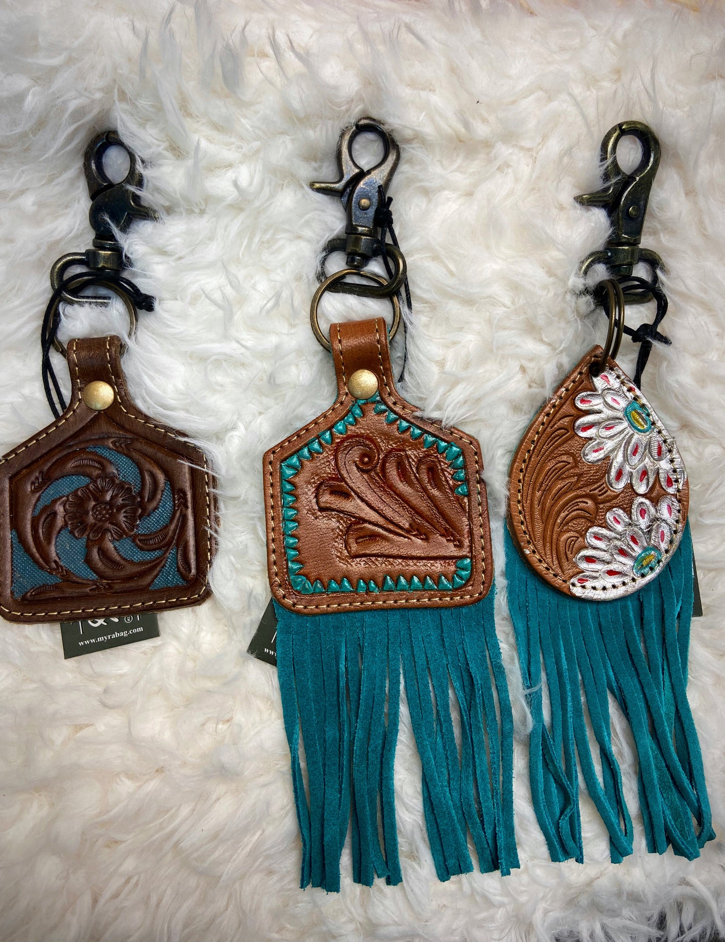 Myra Tooled Leather Keychain