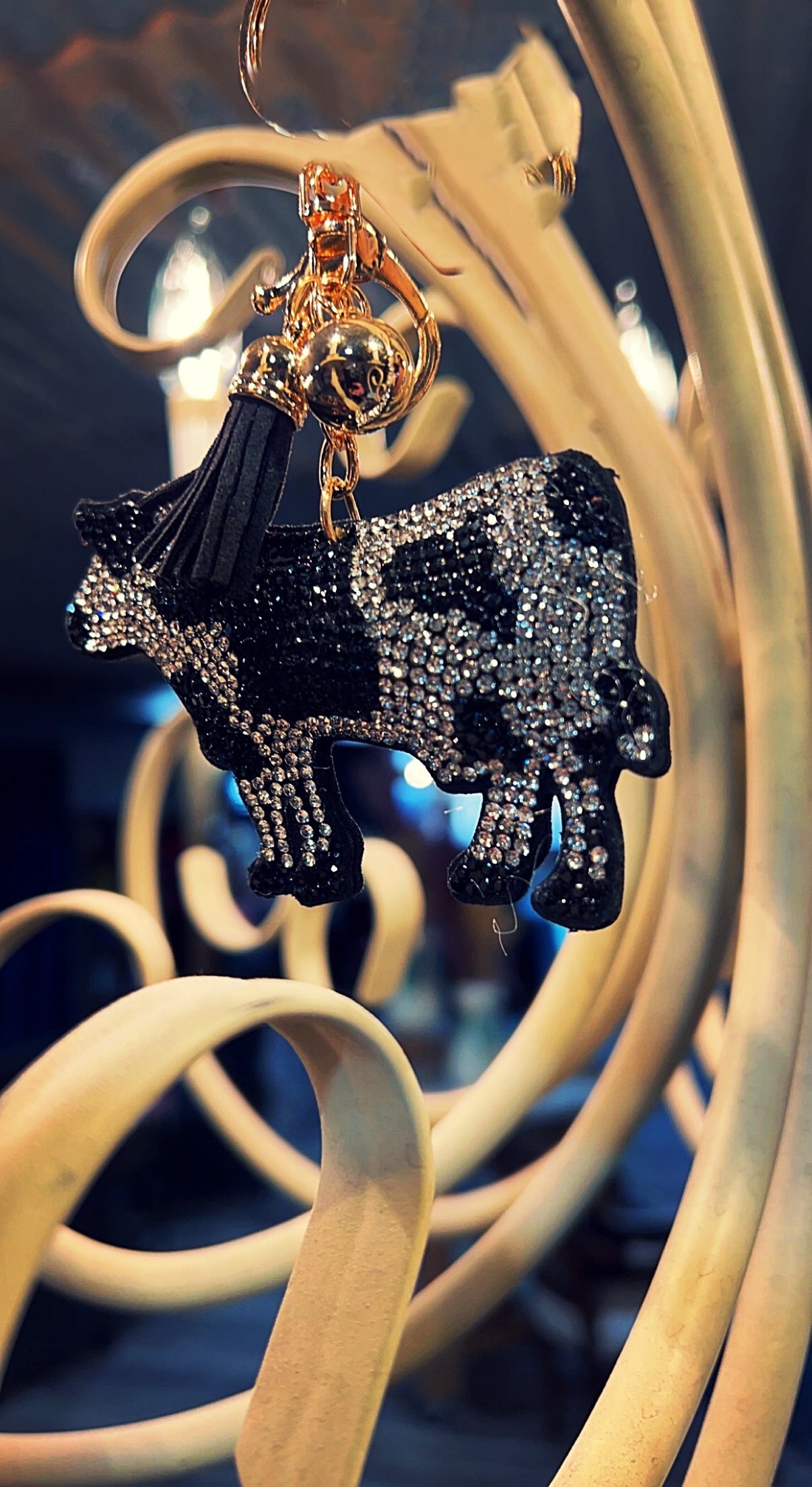 Animal rhinestone keychain