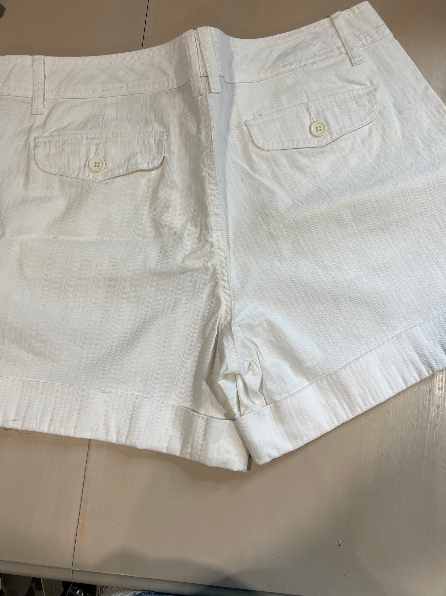 White cuff shorts