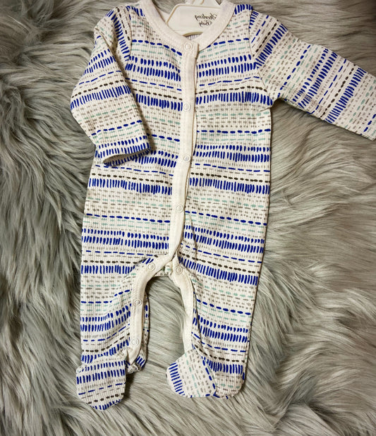 Blue and white stripes baby onesie New Born