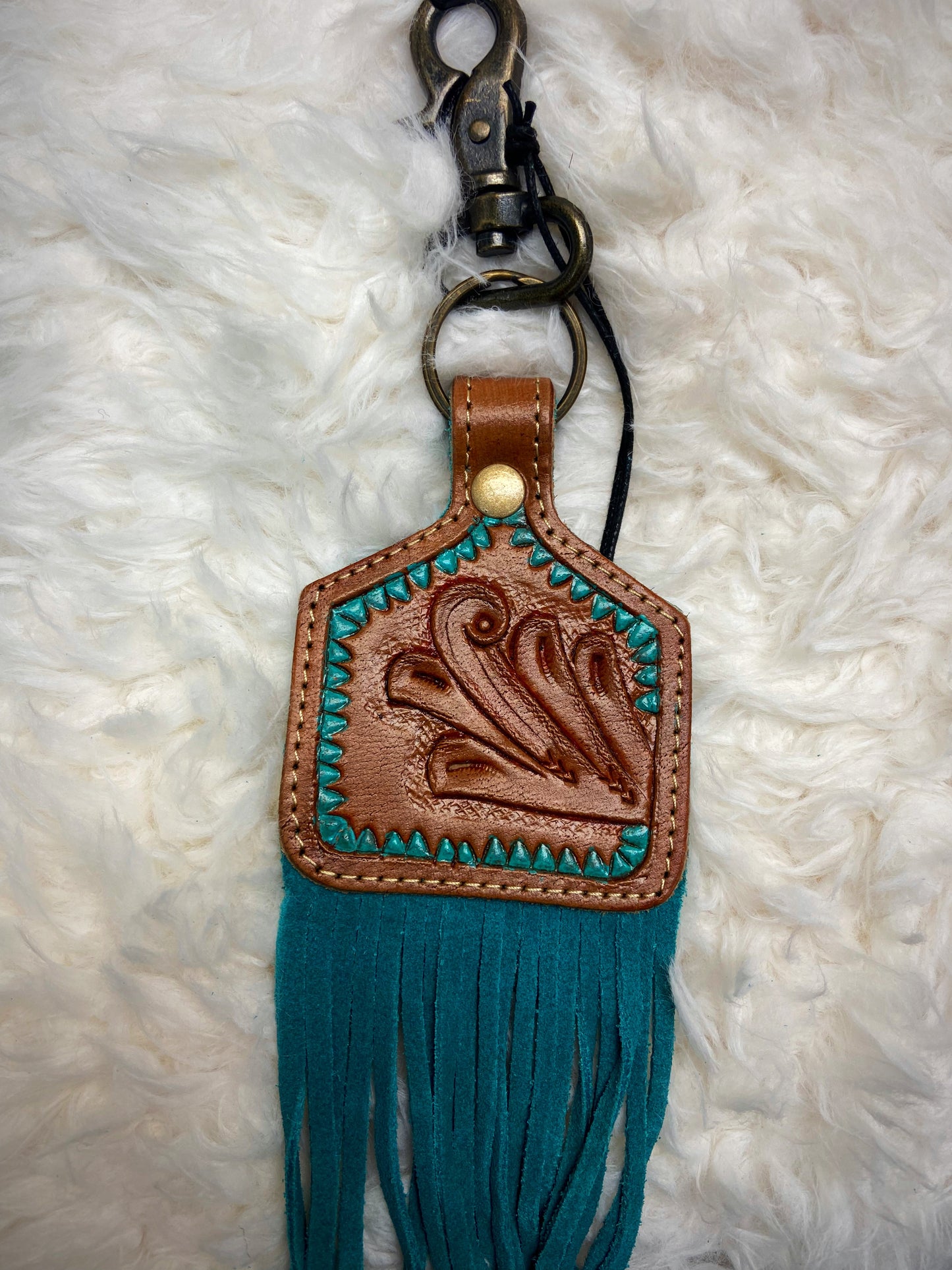 Myra Tooled Leather Keychain