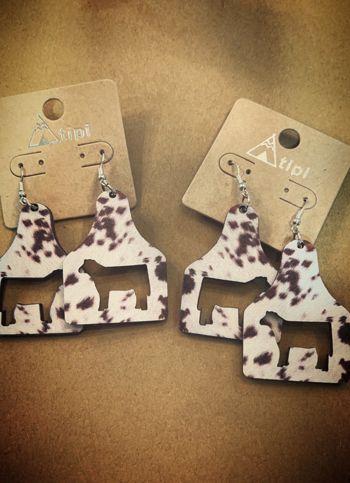 Heifer wood earrings