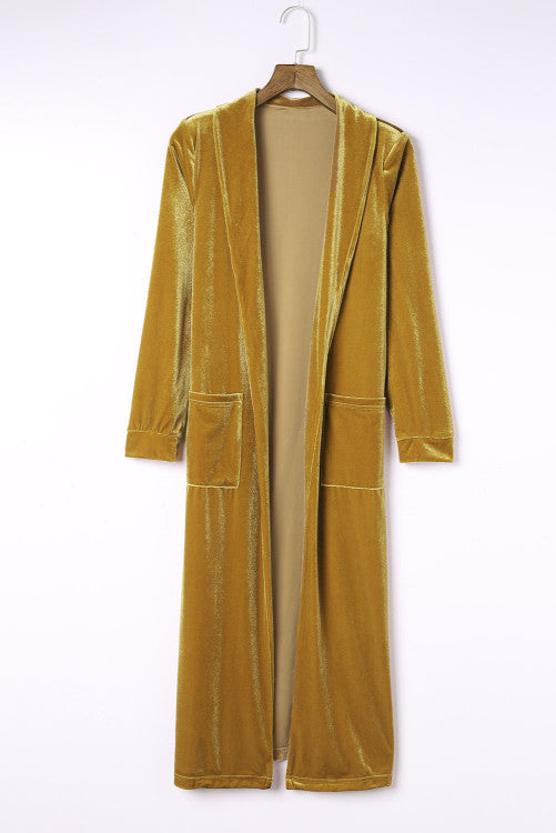 Yellow Velvet Long Duster