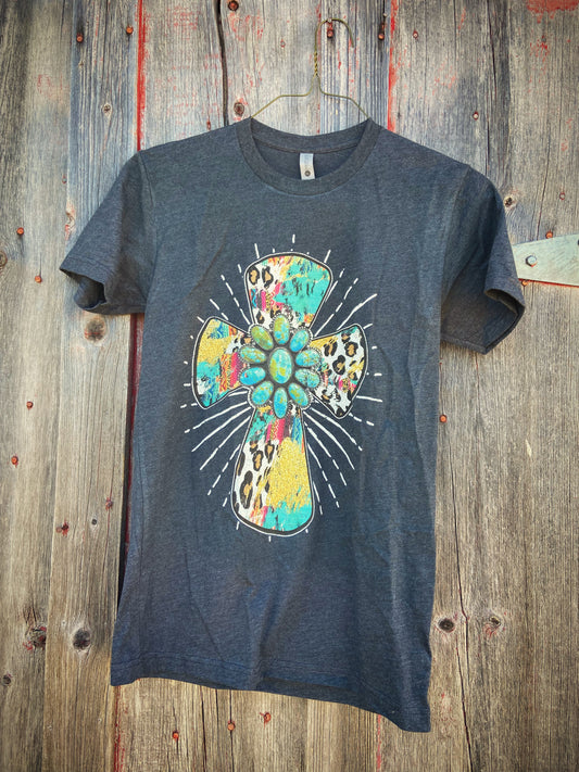 Turquoise Cross T-Shirt